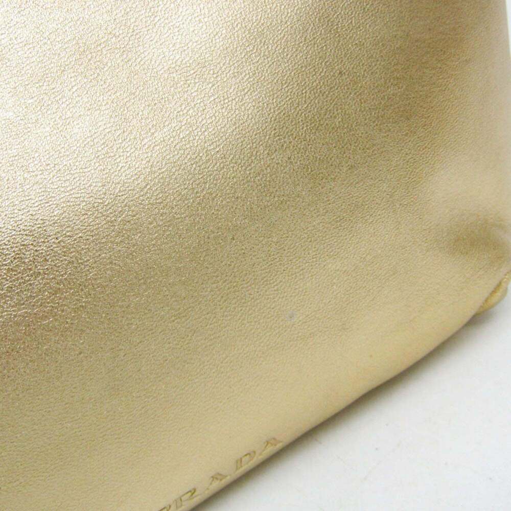 PRADA Gold Leather Shoulder Bag - Picture 9 of 14